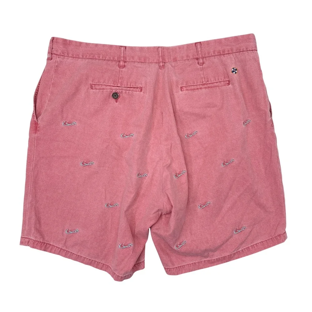 Castaway Clothing Shorts Mens Size 44 Salmon Pink Preppy Printed Nantucket Red